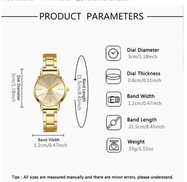 2pcs Women'S Fashion Watch And Shiny LOVE Bracelet Set, Stainless Steel Strap, Zinc Alloy Case